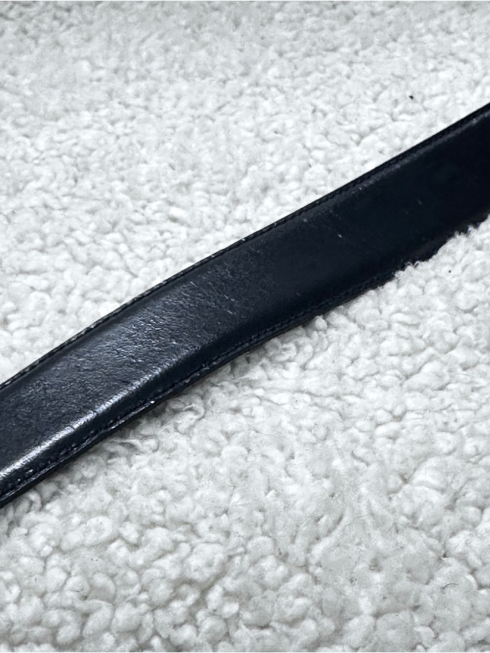 Jones New York Triple Gold Metal Keeper Navy Leather Belt, L - Picture 6 of 6